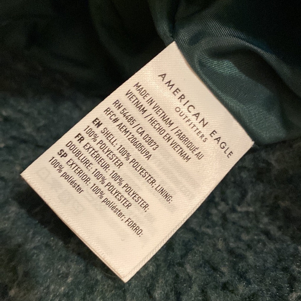 American Eagle Sharm Dark Teal Teddy Jacket. Size S - Picture 8 of 10